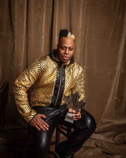 Kardinal Offishall posing for portrait at Canada's Walk of Fame 25th Anniversary