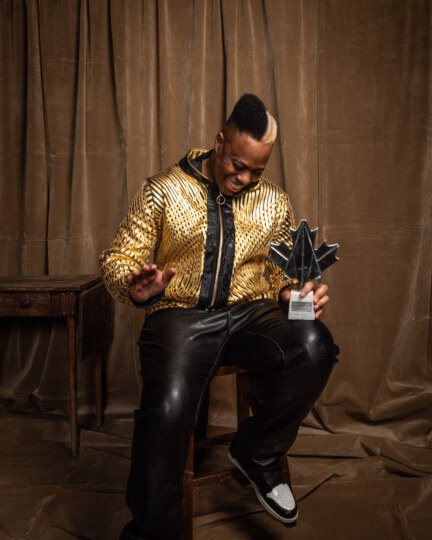 Kardinal Offishall posing for portrait at Canada's Walk of Fame 25th Anniversary