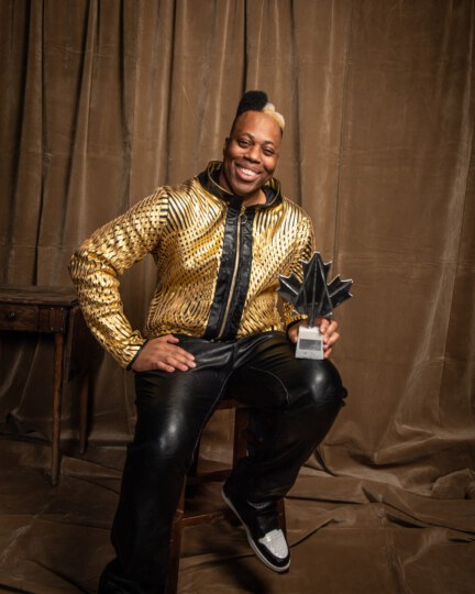 Kardinal Offishall posing for portrait at Canada's Walk of Fame 25th Anniversary