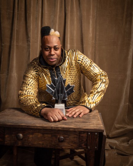 Kardinal Offishall posing for portrait at Canada's Walk of Fame 25th Anniversary