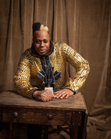 Kardinal Offishall posing for portrait at Canada's Walk of Fame 25th Anniversary
