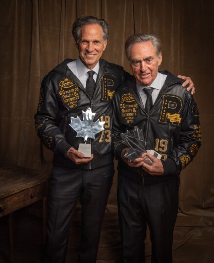 Michael Budman and Don Green (Roots Canada) posing for portrait at Canada's Walk of Fame 25th Anniversary