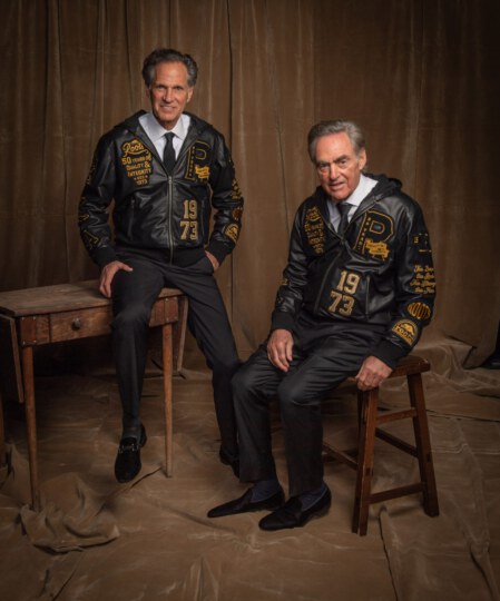 Michael Budman and Don Green (Roots Canada) posing for portrait at Canada's Walk of Fame 25th Anniversary