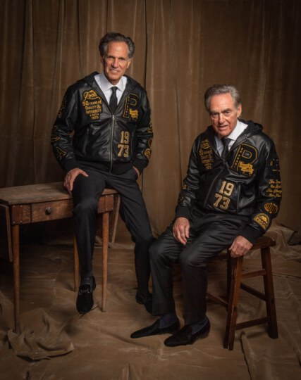 Michael Budman and Don Green (Roots Canada) posing for portrait at Canada's Walk of Fame 25th Anniversary