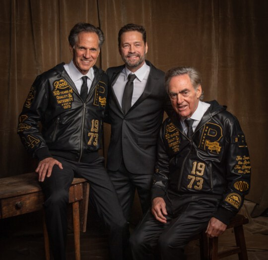 Jason Priestley and Michael Budman and Don Green (Roots Canada) posing for portrait at Canada's Walk of Fame 25th Anniversary