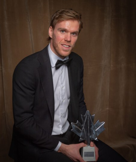 Connor McDavid posing for portrait at Canada's Walk of Fame 25th Anniversary