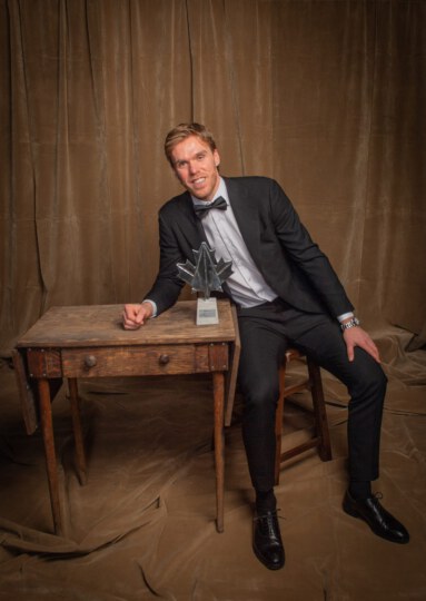Connor McDavid posing for portrait at Canada's Walk of Fame 25th Anniversary