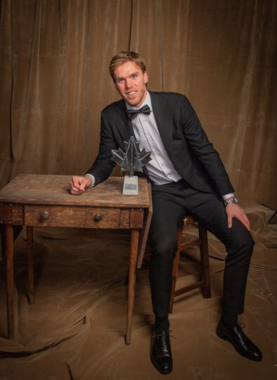 Connor McDavid posing for portrait at Canada's Walk of Fame 25th Anniversary