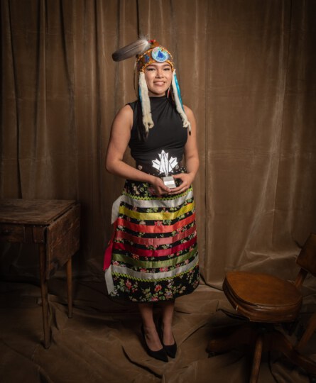 Autumn Peltier posing for portrait at Canada's Walk of Fame 25th Anniversary