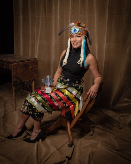 Autumn Peltier posing for portrait at Canada's Walk of Fame 25th Anniversary