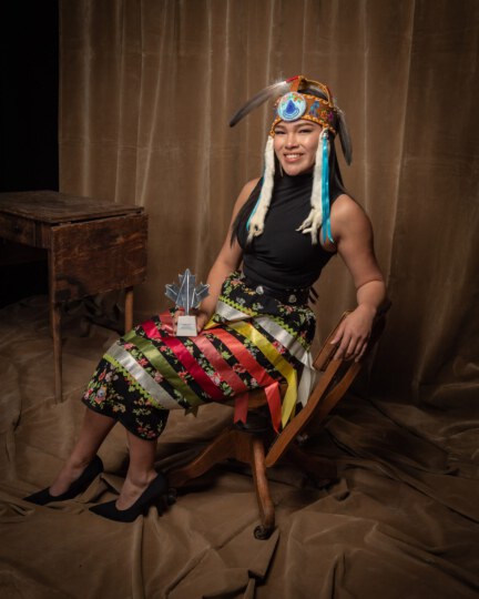 Autumn Peltier posing for portrait at Canada's Walk of Fame 25th Anniversary
