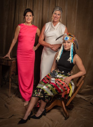 Wendy Crewson, Silken Laumann, and Autumn Peltier posing for portrait at Canada's Walk of Fame 25th Anniversary