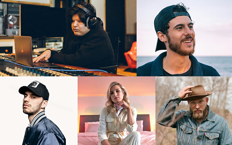 2022 RBC Emerging Musician winners Mattmac, Jordan Hart. Mindflip, Cassie Dasilva, Benjamin Dakota.