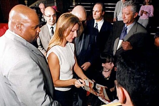 Celine Dion with fans at the 2006 Red Carpet event